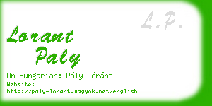 lorant paly business card